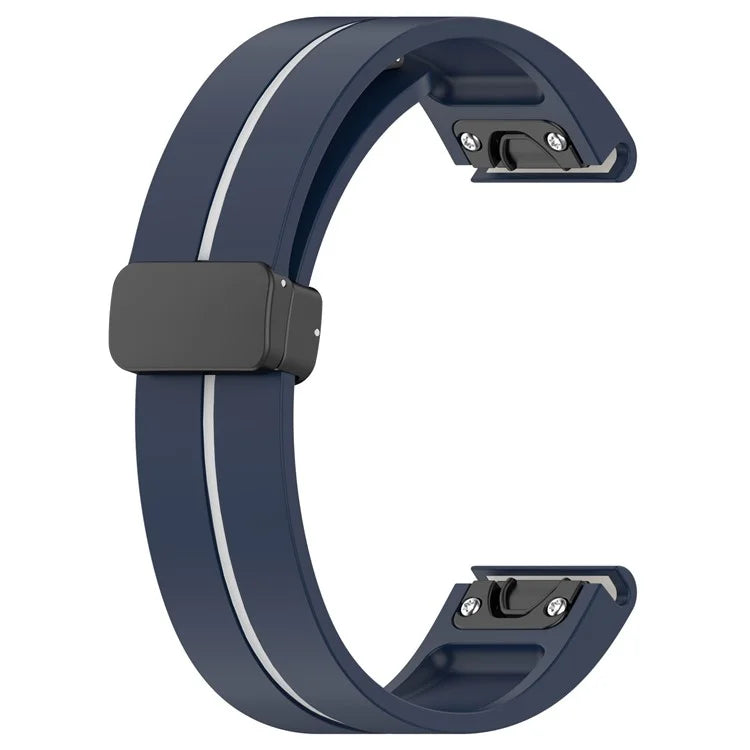 For Garmin Tactix 7 Pro / Fenix 7X / 6X / 6X Pro / 5X Plus 26mm Watch Band Black Buckle Dual Color Silicone Strap