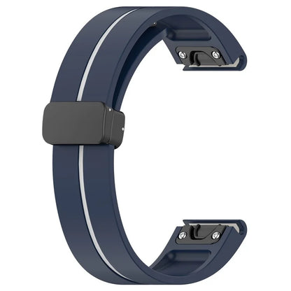 For Garmin Tactix 7 Pro / Fenix 7X / 6X / 6X Pro / 5X Plus 26mm Watch Band Black Buckle Dual Color Silicone Strap