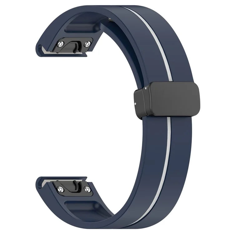For Garmin Tactix 7 Pro / Fenix 7X / 6X / 6X Pro / 5X Plus 26mm Watch Band Black Buckle Dual Color Silicone Strap