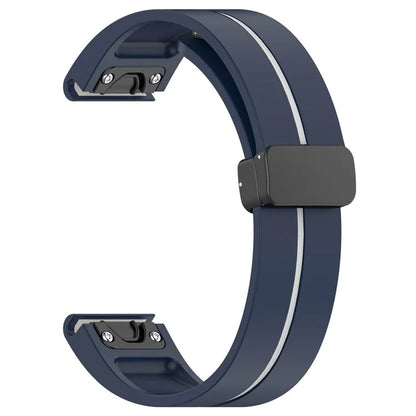 For Garmin Tactix 7 Pro / Fenix 7X / 6X / 6X Pro / 5X Plus 26mm Watch Band Black Buckle Dual Color Silicone Strap