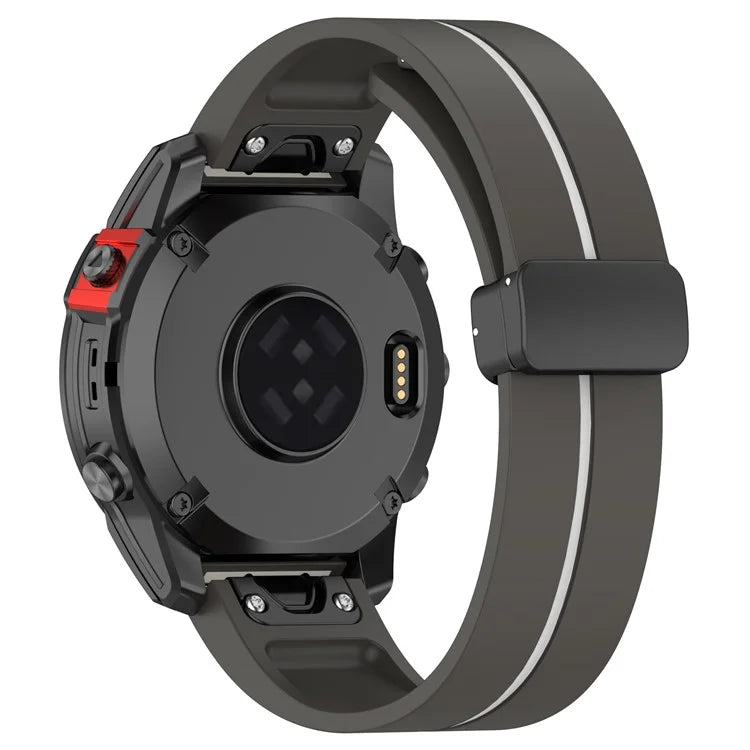 For Garmin Tactix 7 Pro / Fenix 7X / 6X / 6X Pro / 5X Plus 26mm Watch Band Black Buckle Dual Color Silicone Strap