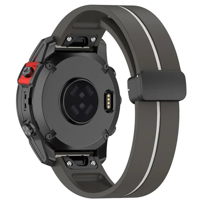 For Garmin Tactix 7 Pro / Fenix 7X / 6X / 6X Pro / 5X Plus 26mm Watch Band Black Buckle Dual Color Silicone Strap