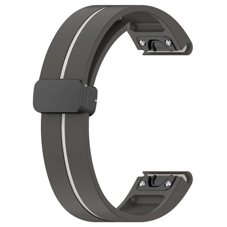 For Garmin Tactix 7 Pro / Fenix 7X / 6X / 6X Pro / 5X Plus 26mm Watch Band Black Buckle Dual Color Silicone Strap