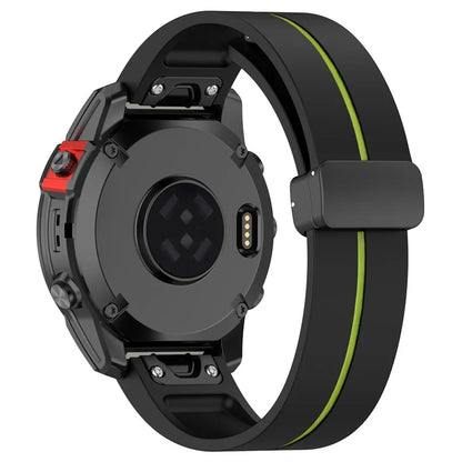 For Garmin Tactix 7 Pro / Fenix 7X / 6X / 6X Pro / 5X Plus 26mm Watch Band Black Buckle Dual Color Silicone Strap