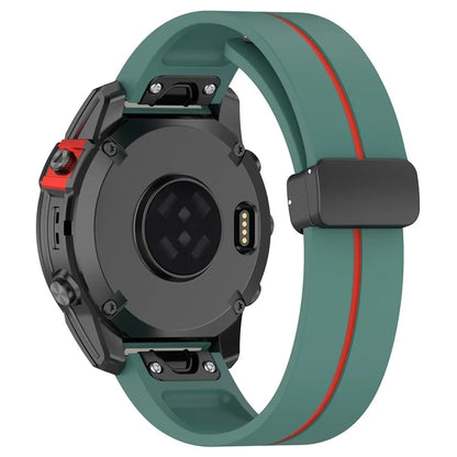 For Garmin Tactix 7 Pro / Fenix 7X / 6X / 6X Pro / 5X Plus 26mm Watch Band Black Buckle Dual Color Silicone Strap