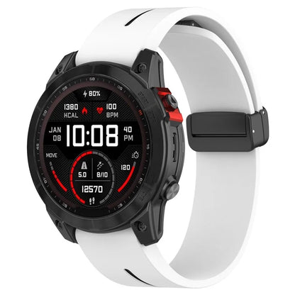 For Garmin Tactix 7 Pro / Fenix 7X / 6X / 6X Pro / 5X Plus 26mm Watch Band Black Buckle Dual Color Silicone Strap