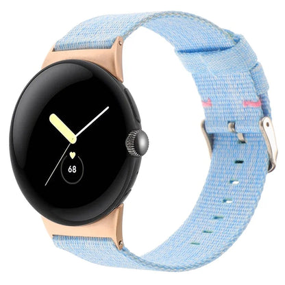 For Google Pixel Watch / Watch 2 Nylon Sport Strap Replacement Watch Bands