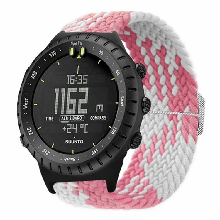 For Suunto Core Watch Band Stretchy 22mm Soft Nylon Elastic Braided Strap