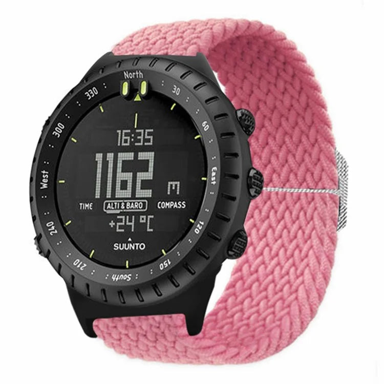 For Suunto Core Watch Band Stretchy 22mm Soft Nylon Elastic Braided Strap