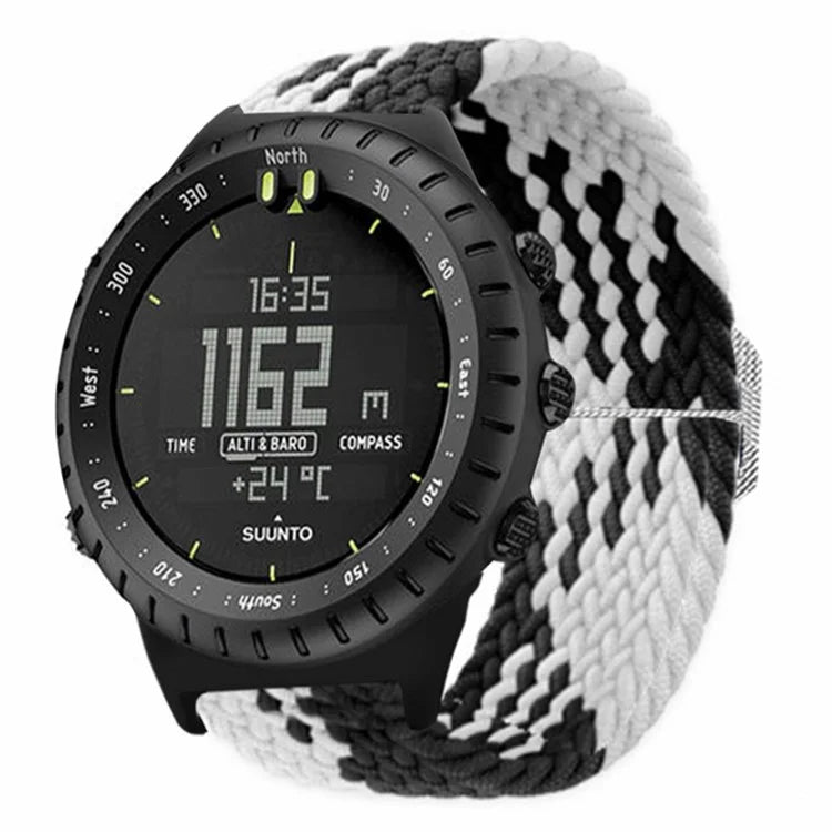 For Suunto Core Watch Band Stretchy 22mm Soft Nylon Elastic Braided Strap