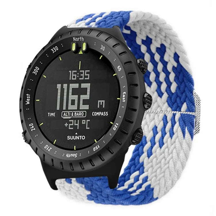 For Suunto Core Watch Band Stretchy 22mm Soft Nylon Elastic Braided Strap