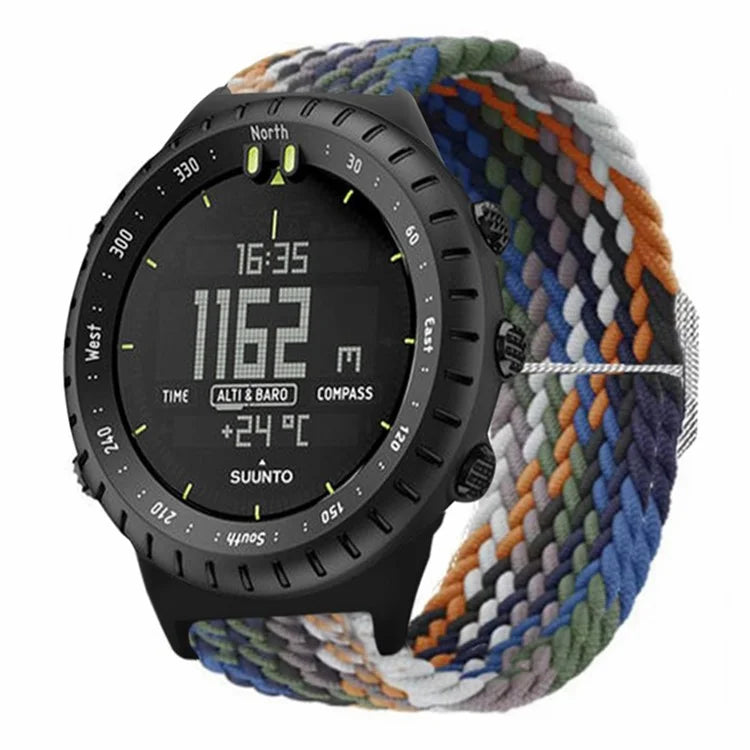 For Suunto Core Watch Band Stretchy 22mm Soft Nylon Elastic Braided Strap
