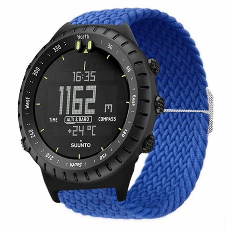 For Suunto Core Watch Band Stretchy 22mm Soft Nylon Elastic Braided Strap