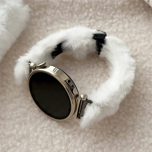 18mm Smart Watch Soft Plush Strap Folding Magnetic Buckle Replacement Wrist Band