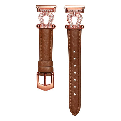 For Samsung Galaxy Watch6 Classic 47mm 43mm / GarminActive 5 Watch Strap 20mm U-shape Cowhide Leather Band