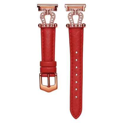 For Samsung Galaxy Watch6 Classic 47mm 43mm / GarminActive 5 Watch Strap 20mm U-shape Cowhide Leather Band