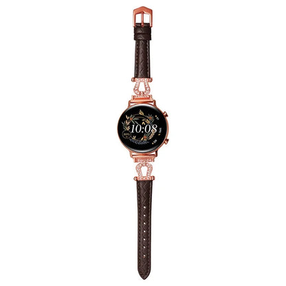 For Samsung Galaxy Watch6 Classic 47mm 43mm / GarminActive 5 Watch Strap 20mm U-shape Cowhide Leather Band