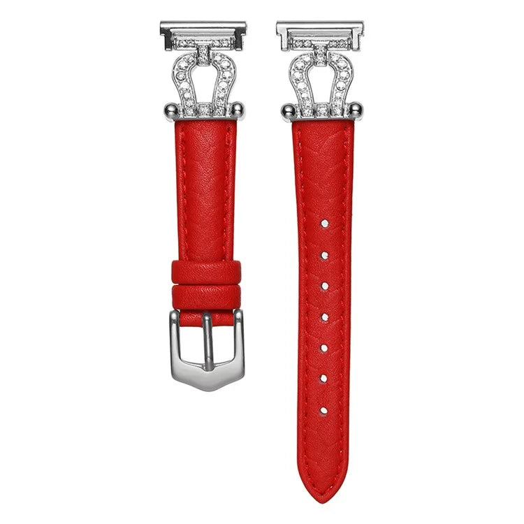 For Samsung Galaxy Watch6 Classic 47mm 43mm / GarminActive 5 Watch Strap 20mm U-shape Cowhide Leather Band