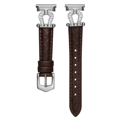 For Samsung Galaxy Watch6 Classic 47mm 43mm / GarminActive 5 Watch Strap 20mm U-shape Cowhide Leather Band