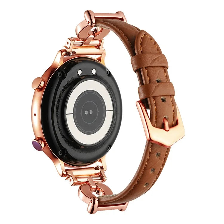 For Samsung Galaxy Watch3 45mm / Huawei Watch GT 4 46mm Watch Band 22mm Cowhide Leather Wrist Strap