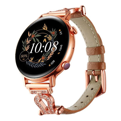 For Samsung Galaxy Watch3 45mm / Huawei Watch GT 4 46mm Watch Band 22mm Cowhide Leather Wrist Strap