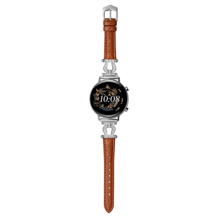 For Samsung Galaxy Watch3 45mm / Huawei Watch GT 4 46mm Watch Band 22mm Cowhide Leather Wrist Strap