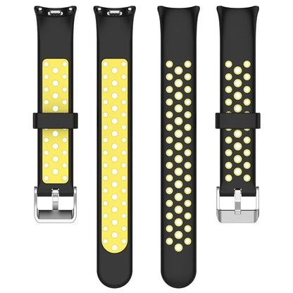 For Xiaomi Smart Band 8 Watch Straps Dual-Colors Silicone Band with Stainless Steel Connector