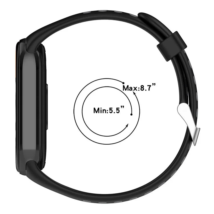 For Xiaomi Smart Band 8 Watch Straps Dual-Colors Silicone Band with Stainless Steel Connector