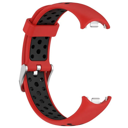 For Xiaomi Smart Band 8 Watch Straps Dual-Colors Silicone Band with Stainless Steel Connector