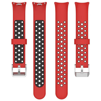For Xiaomi Smart Band 8 Watch Straps Dual-Colors Silicone Band with Stainless Steel Connector
