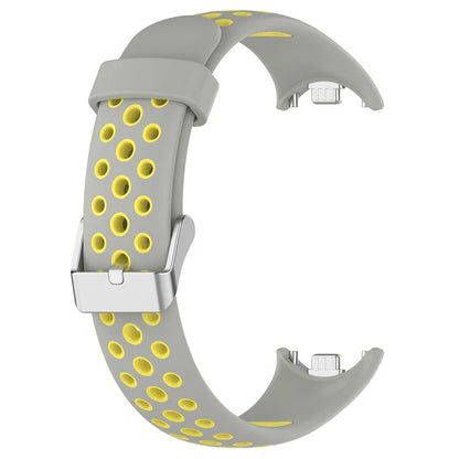 For Xiaomi Smart Band 8 Watch Straps Dual-Colors Silicone Band with Stainless Steel Connector