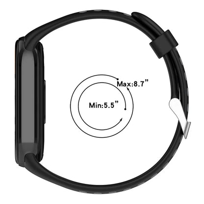 For Xiaomi Smart Band 8 Watch Straps Dual-Colors Silicone Band with Stainless Steel Connector