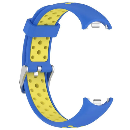 For Xiaomi Smart Band 8 Watch Straps Dual-Colors Silicone Band with Stainless Steel Connector