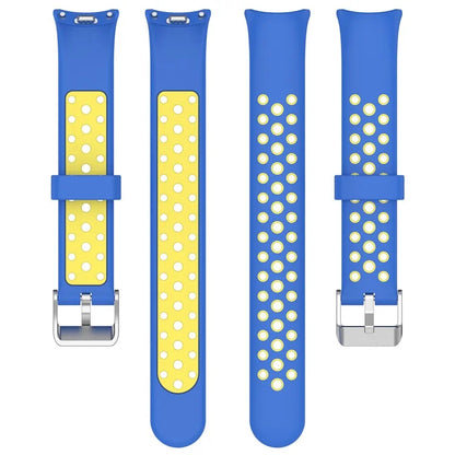 For Xiaomi Smart Band 8 Watch Straps Dual-Colors Silicone Band with Stainless Steel Connector