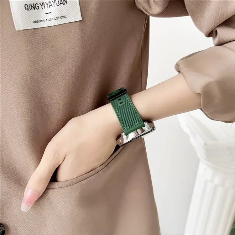 For Samsung Galaxy Watch3 45mm / Huawei Watch GT 4 46mm Band 22mm Woven Nylon+Silicone Watch Strap