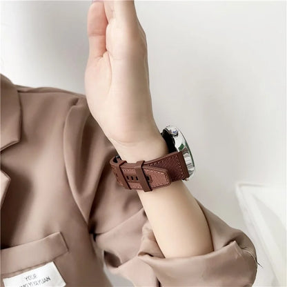 For Samsung Galaxy Watch3 45mm / Huawei Watch GT 4 46mm Band 22mm Woven Nylon+Silicone Watch Strap