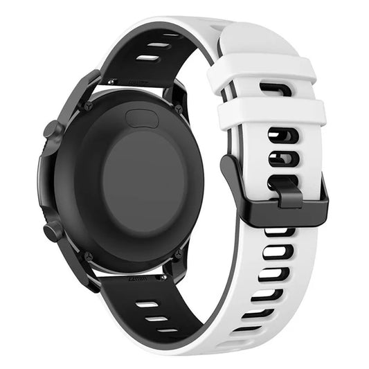 For Samsung Galaxy Watch6 Classic 47mm 43mm / GarminActive 5 Silicone Band 20mm Dual Color Watch Strap