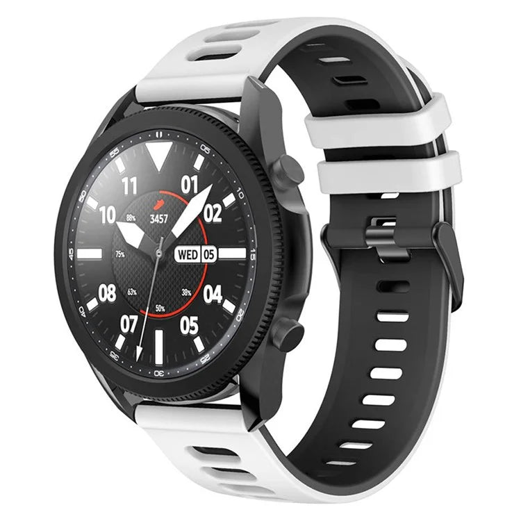 For Samsung Galaxy Watch6 Classic 47mm 43mm / GarminActive 5 Silicone Band 20mm Dual Color Watch Strap