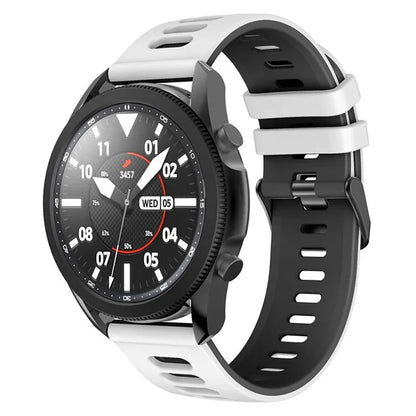 For Samsung Galaxy Watch6 Classic 47mm 43mm / GarminActive 5 Silicone Band 20mm Dual Color Watch Strap