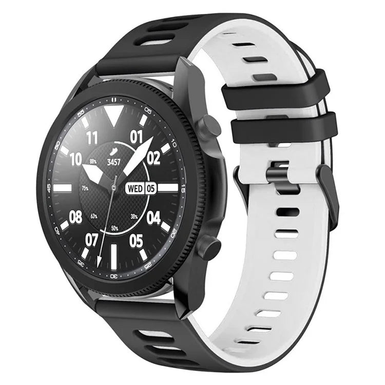 For Samsung Galaxy Watch6 Classic 47mm 43mm / GarminActive 5 Silicone Band 20mm Dual Color Watch Strap