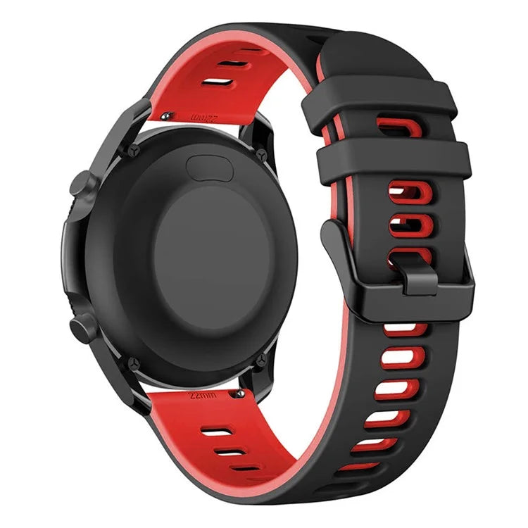 For Samsung Galaxy Watch6 Classic 47mm 43mm / GarminActive 5 Silicone Band 20mm Dual Color Watch Strap