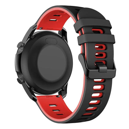 For Samsung Galaxy Watch6 Classic 47mm 43mm / GarminActive 5 Silicone Band 20mm Dual Color Watch Strap