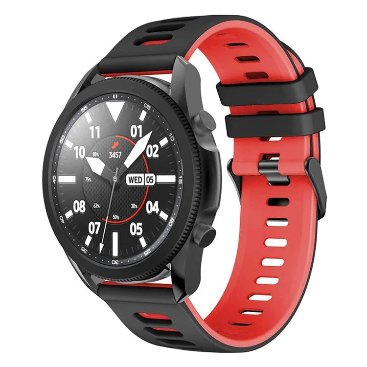 For Samsung Galaxy Watch6 Classic 47mm 43mm / GarminActive 5 Silicone Band 20mm Dual Color Watch Strap