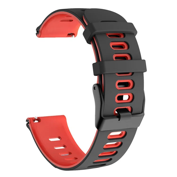For Samsung Galaxy Watch6 Classic 47mm 43mm / GarminActive 5 Silicone Band 20mm Dual Color Watch Strap
