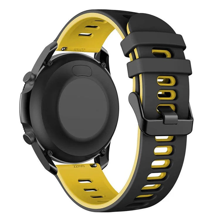 For Samsung Galaxy Watch6 Classic 47mm 43mm / GarminActive 5 Silicone Band 20mm Dual Color Watch Strap