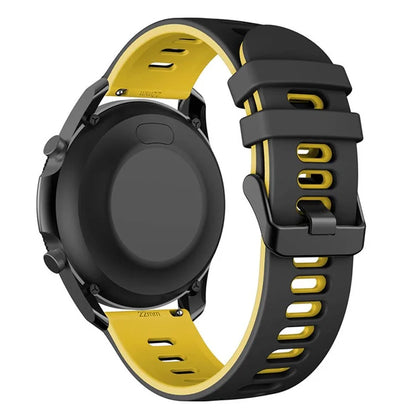 For Samsung Galaxy Watch6 Classic 47mm 43mm / GarminActive 5 Silicone Band 20mm Dual Color Watch Strap