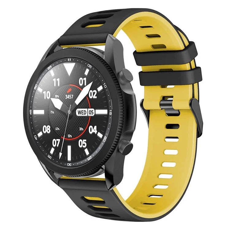 For Samsung Galaxy Watch6 Classic 47mm 43mm / GarminActive 5 Silicone Band 20mm Dual Color Watch Strap