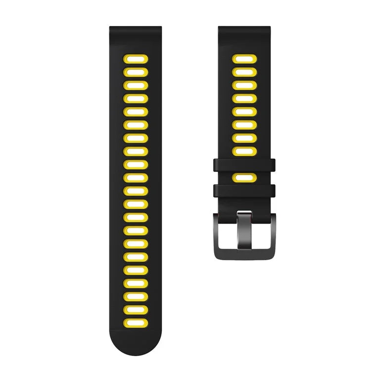 For Samsung Galaxy Watch6 Classic 47mm 43mm / GarminActive 5 Silicone Band 20mm Dual Color Watch Strap
