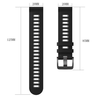 For Samsung Galaxy Watch6 Classic 47mm 43mm / GarminActive 5 Silicone Band 20mm Dual Color Watch Strap