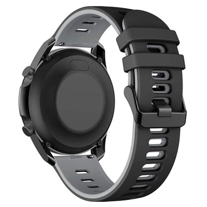 For Samsung Galaxy Watch6 Classic 47mm 43mm / GarminActive 5 Silicone Band 20mm Dual Color Watch Strap